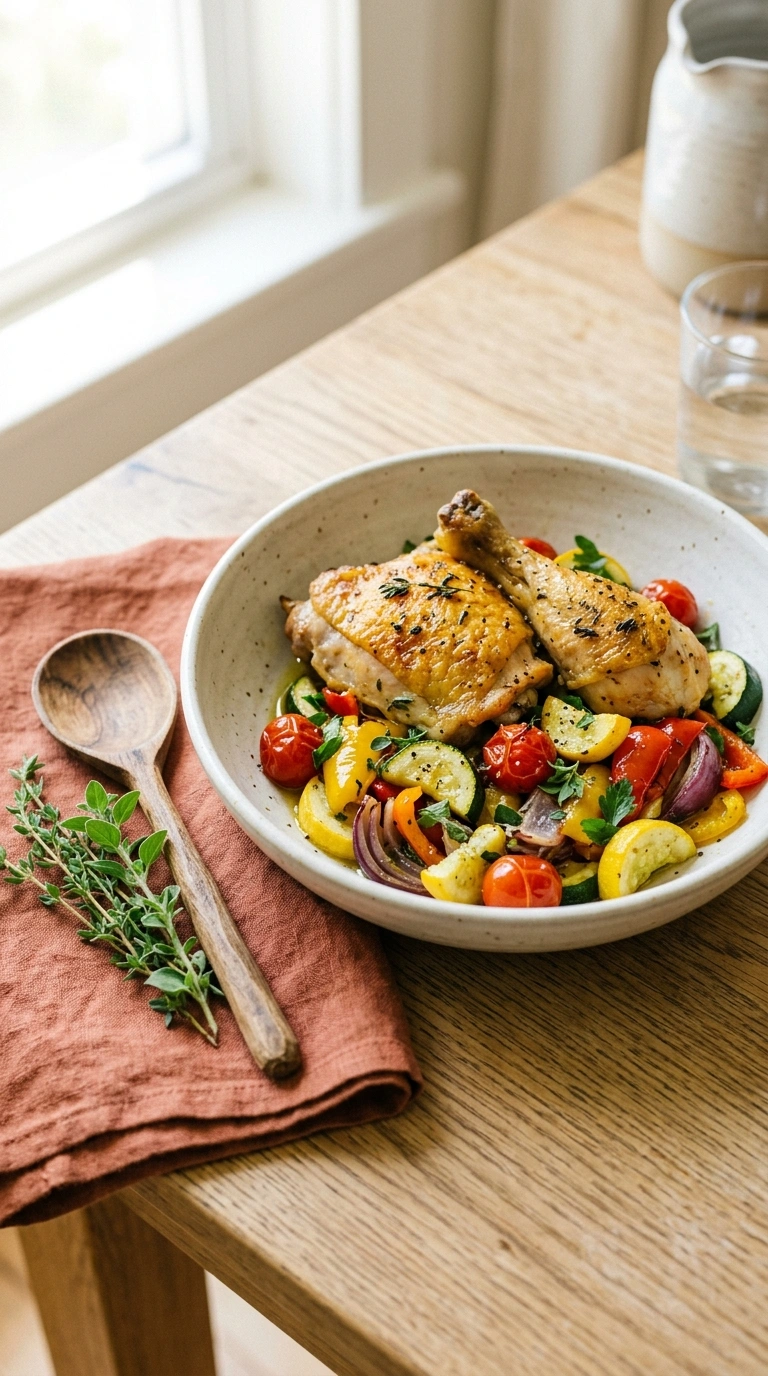 summer budget chicken dinner family ready to serve