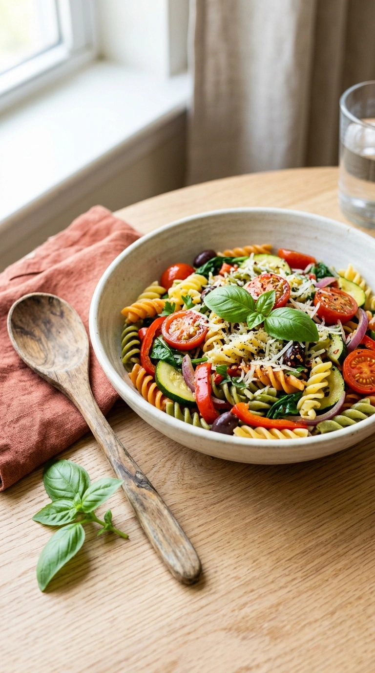 summer budget pasta dinner family ready to serve