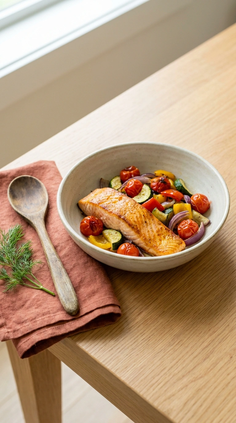 healthy summer salmon dinner family ready to serve