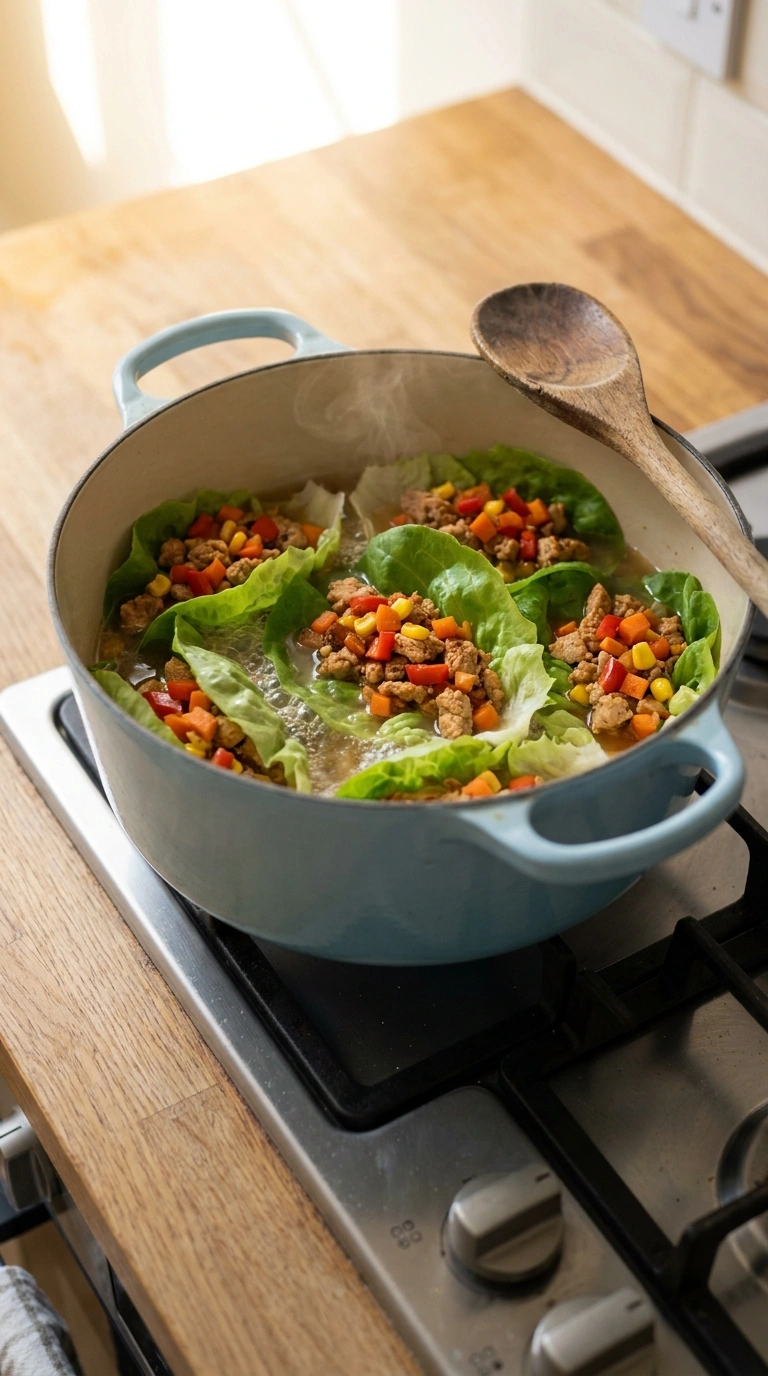 Cooking instructions for healthy summer turkey lettuce wraps family