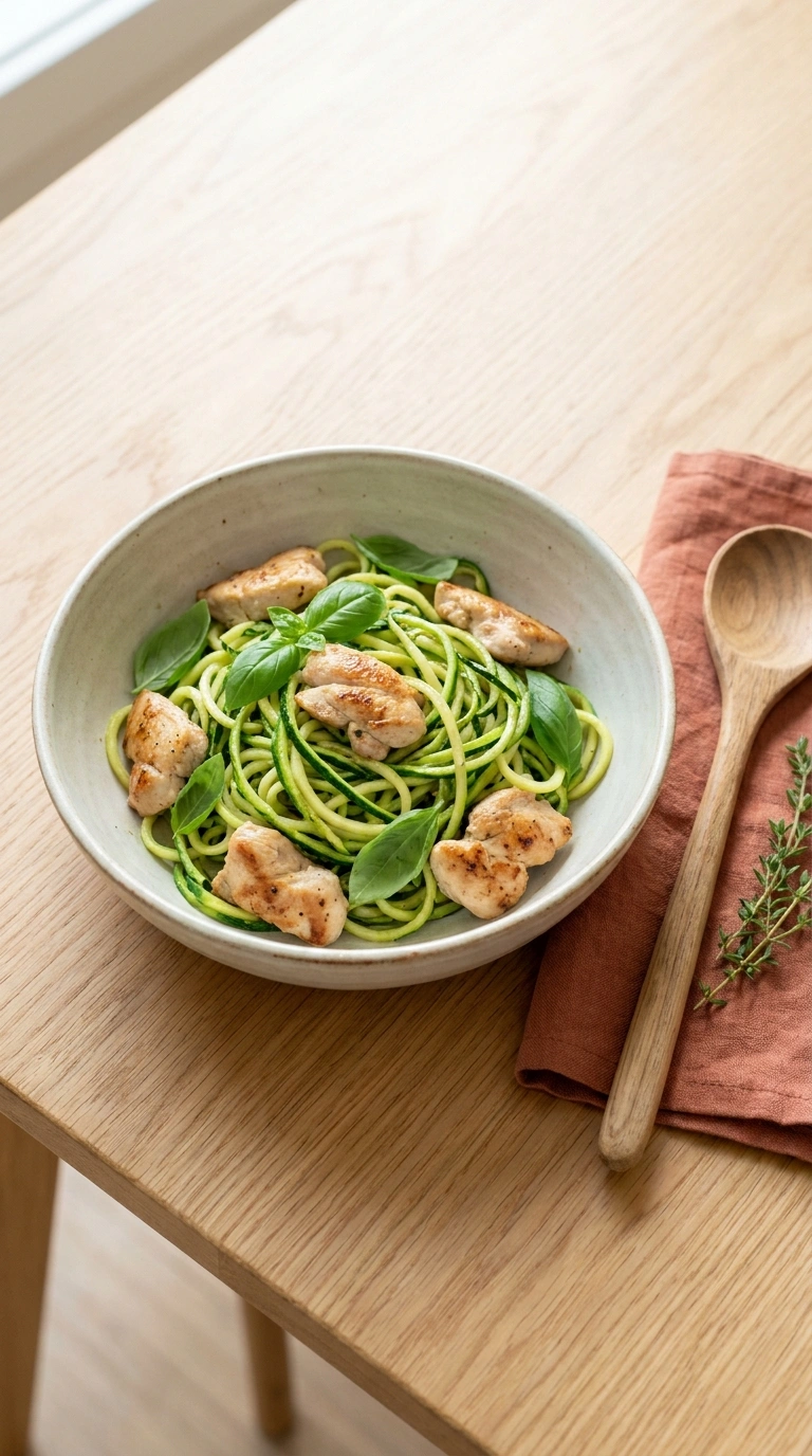healthy summer zucchini noodles family ready to serve