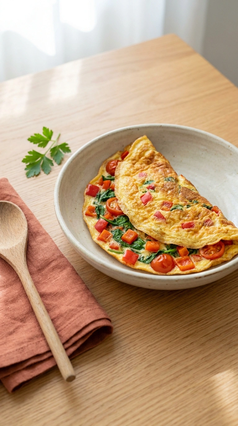 healthy summer egg white omelette family ready to serve