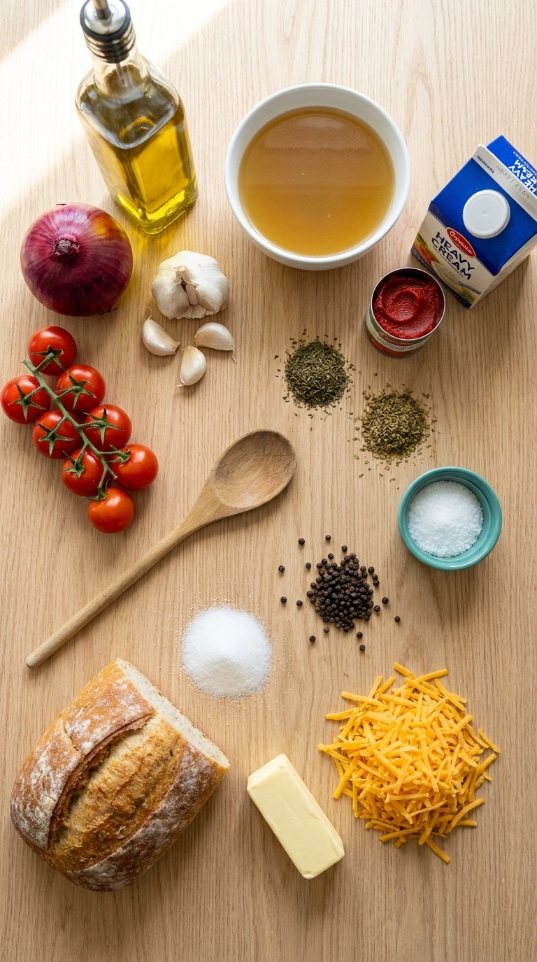 Ingredients for summer tomato soup family