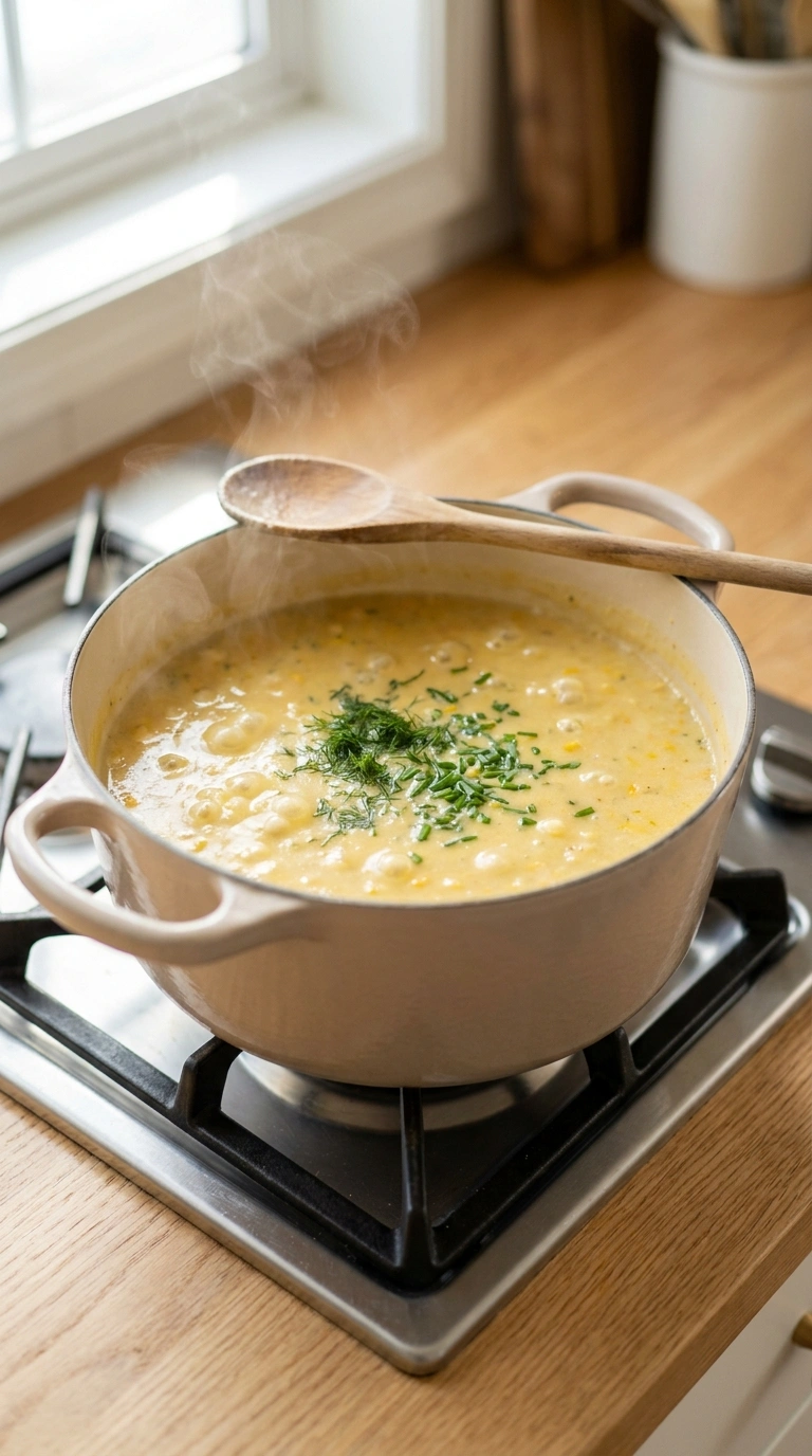 Cooking instructions for summer corn chowder family