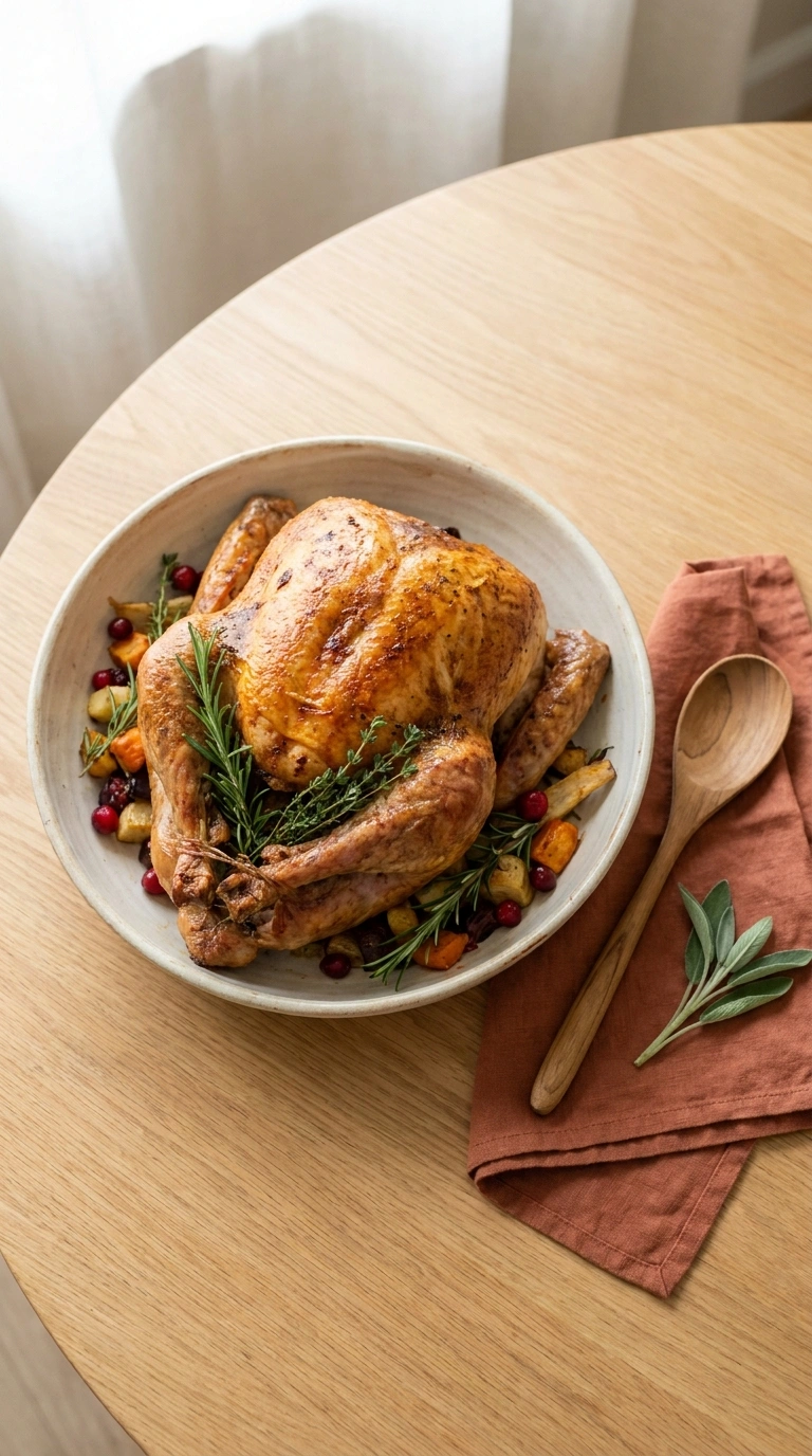 thanksgiving whole turkey family ready to serve