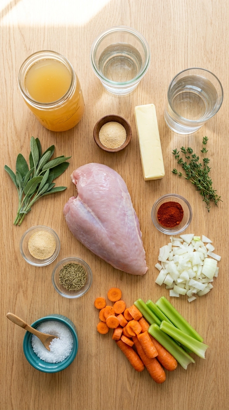 Ingredients for slow cooker thanksgiving turkey family
