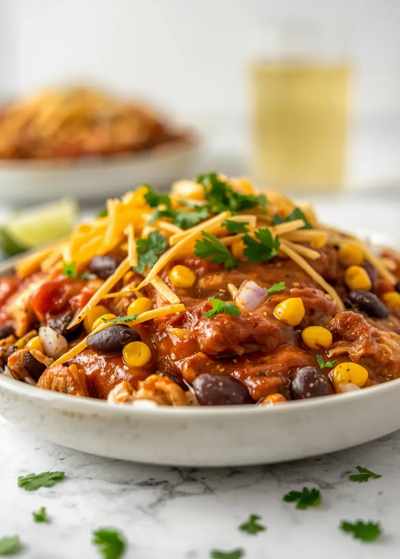 slow cooker chicken enchilada family ready to serve