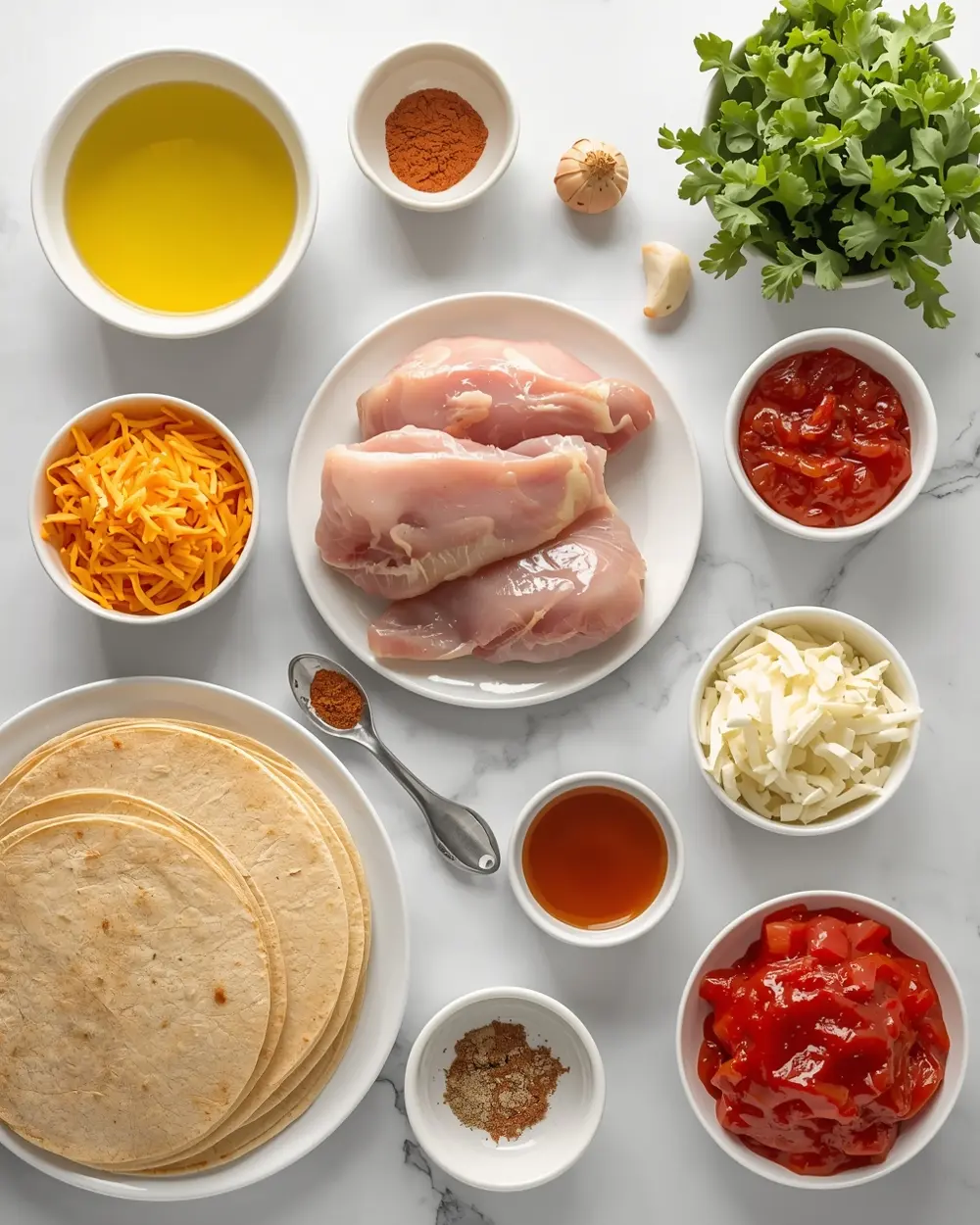 Ingredients for slow cooker chicken tacos family summer