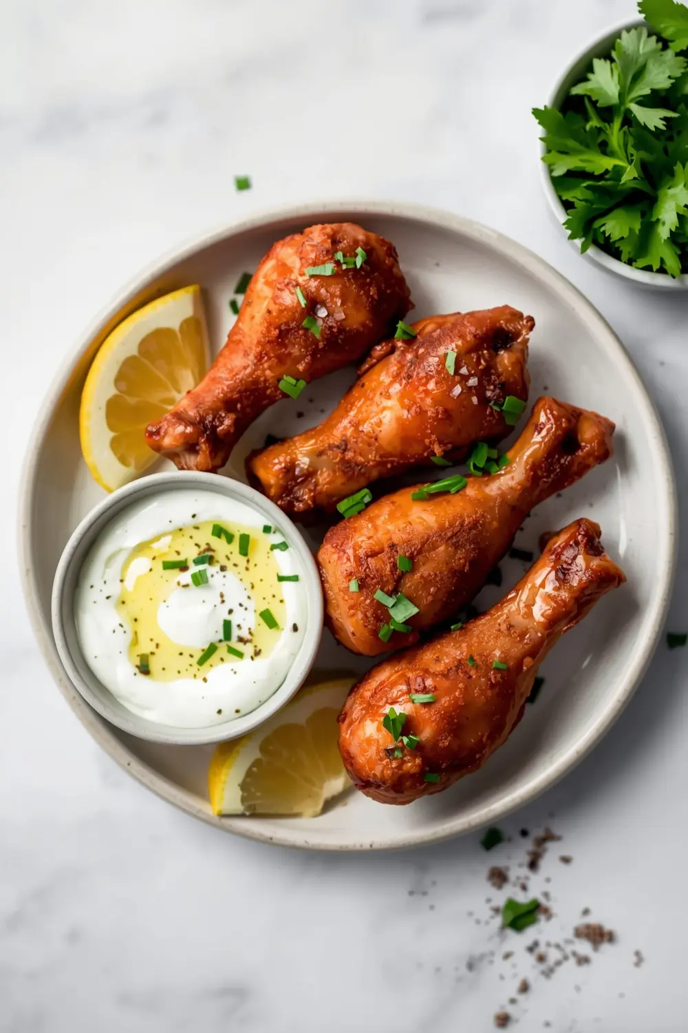 summer BBQ chicken drumsticks family
