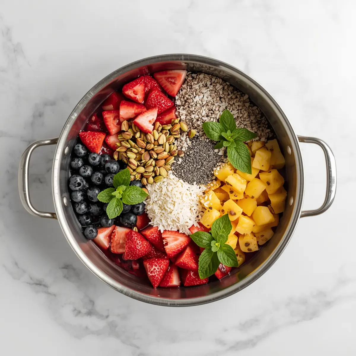 Cooking instructions for summer berry fruit salad family