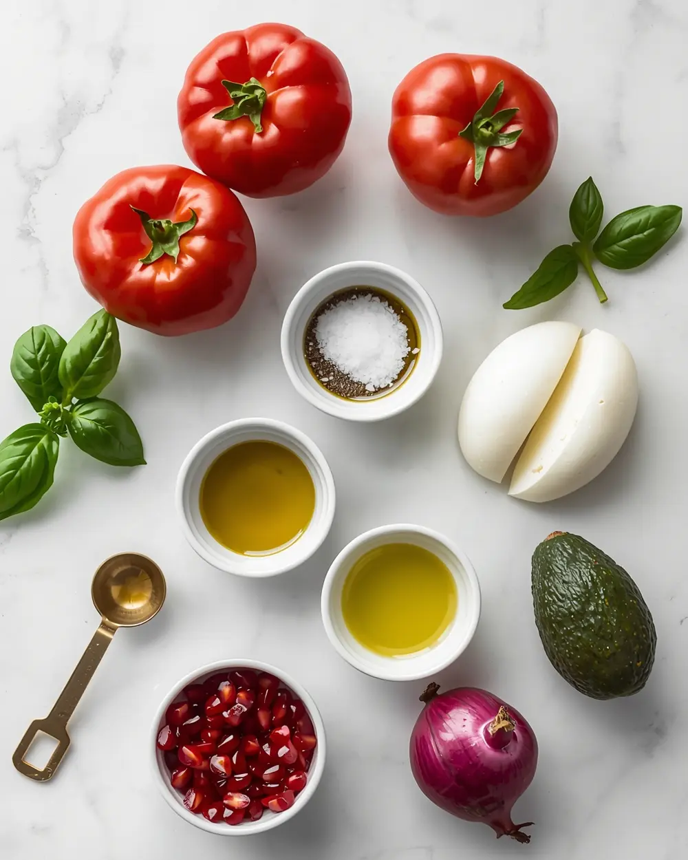 Ingredients for summer caprese salad family