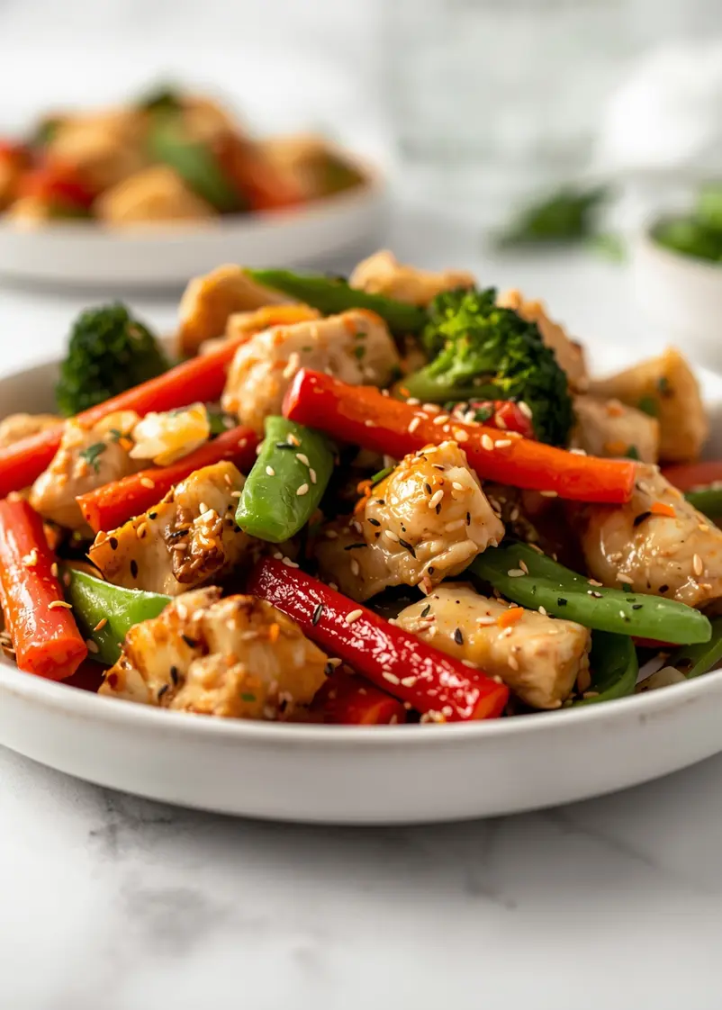 summer chicken stir fry family ready to serve