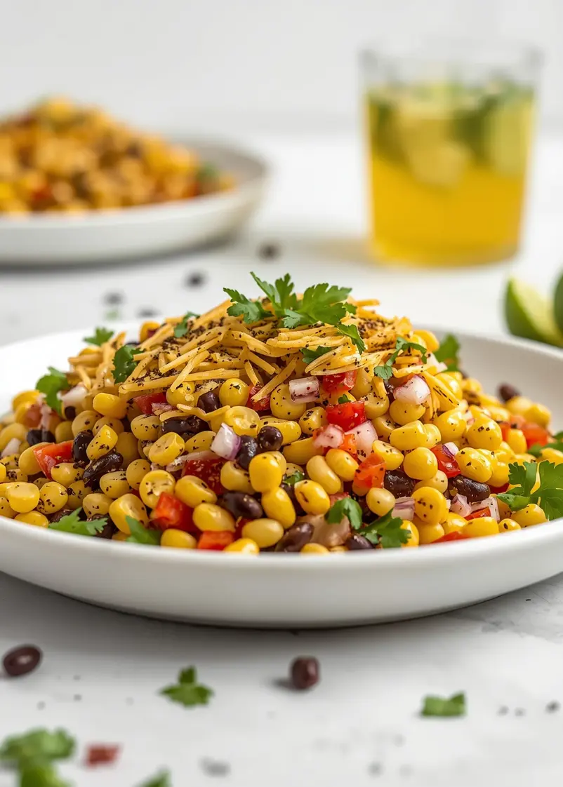 summer corn salad family ready to serve