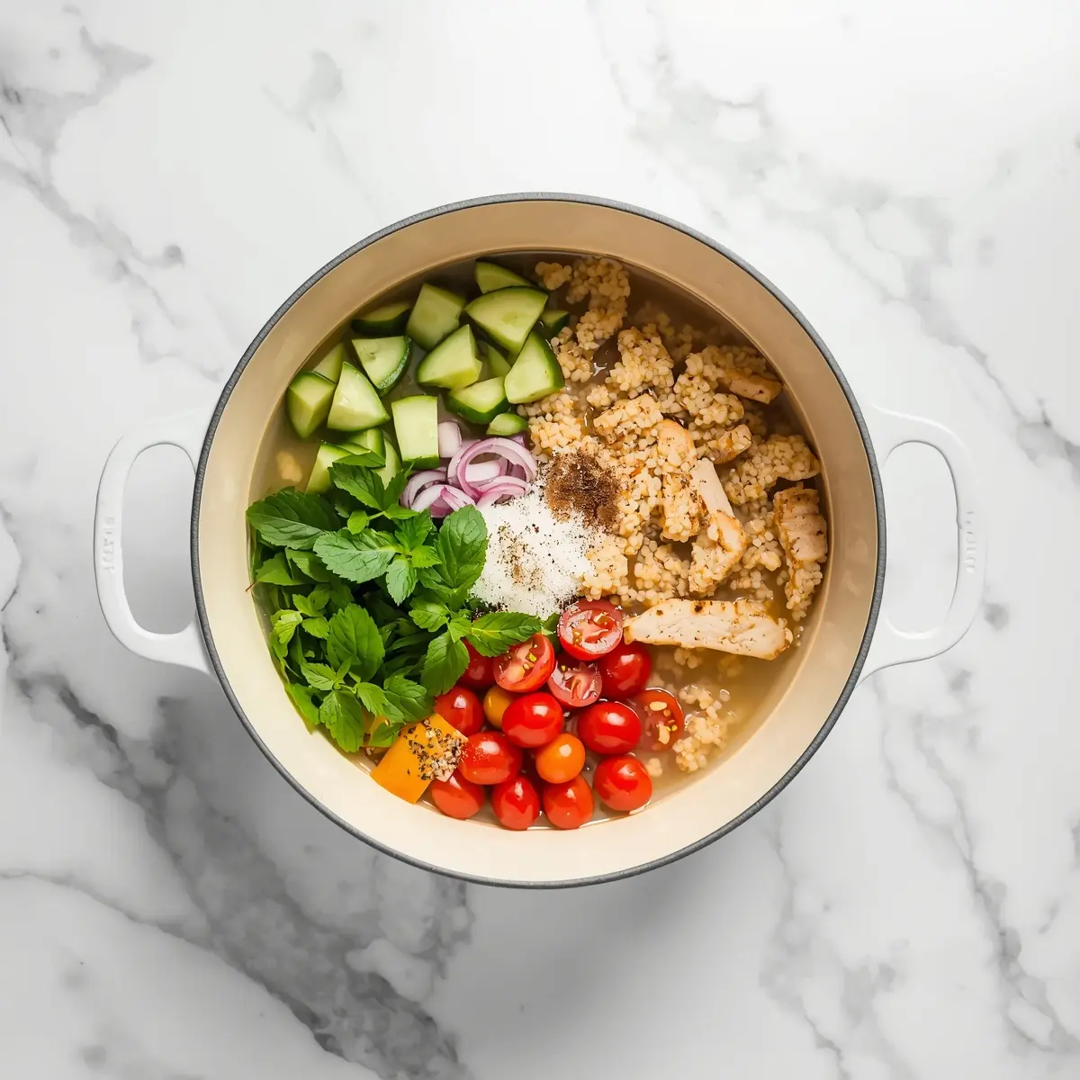 Cooking instructions for summer couscous salad family