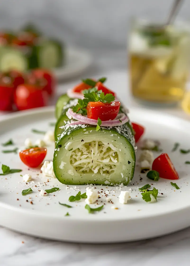 summer cucumber salad family ready to serve