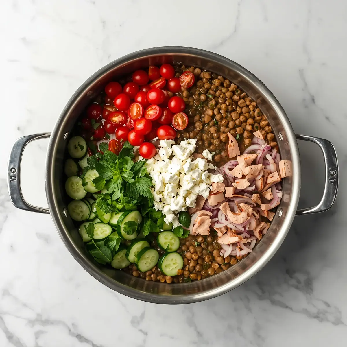 Cooking instructions for summer lentil salad family