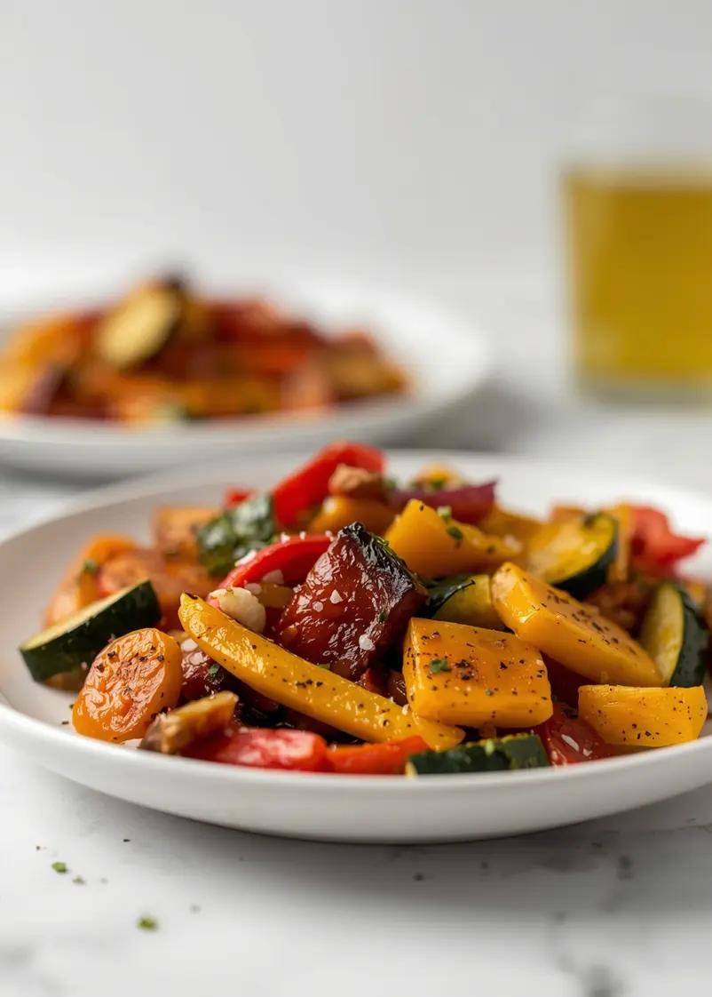 summer roasted vegetables family ready to serve