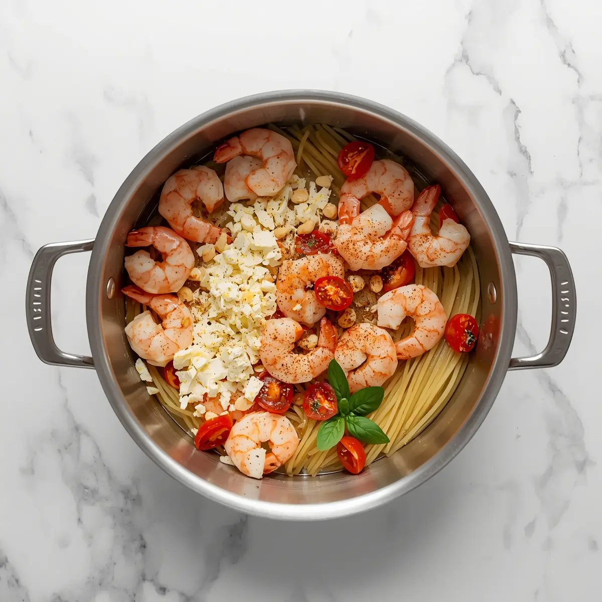 Cooking instructions for summer shrimp pasta family recipe