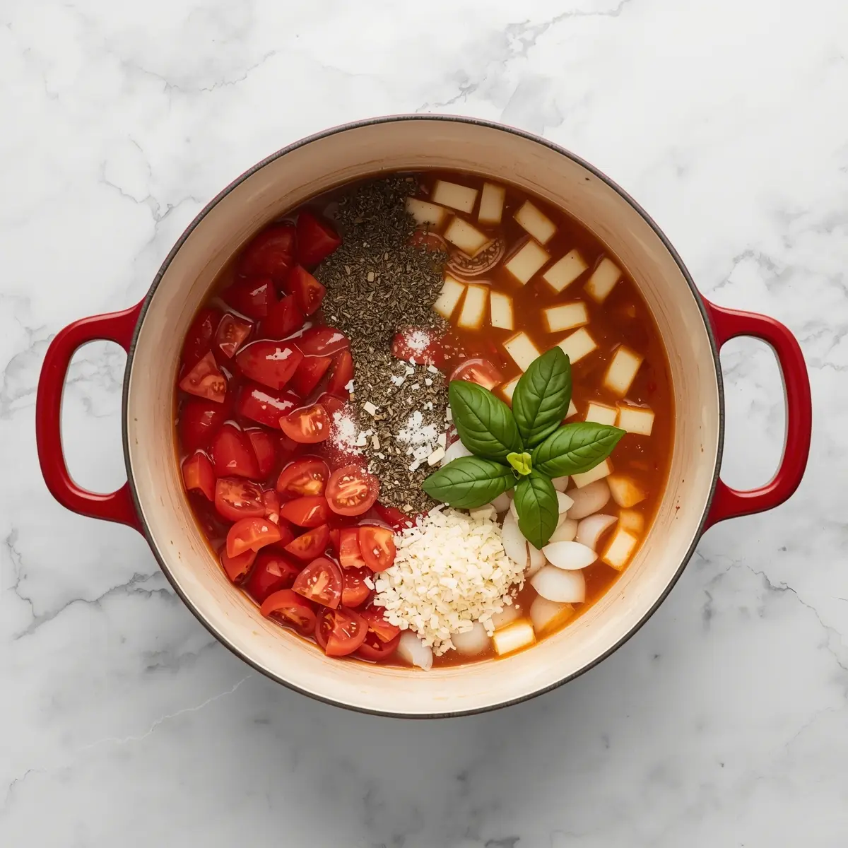 Cooking instructions for summer tomato basil pasta family