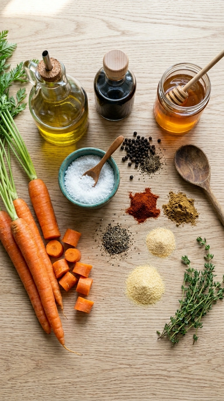 Ingredients for thanksgiving roasted carrots family