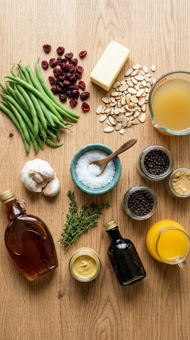 Ingredients for thanksgiving cranberry green beans family