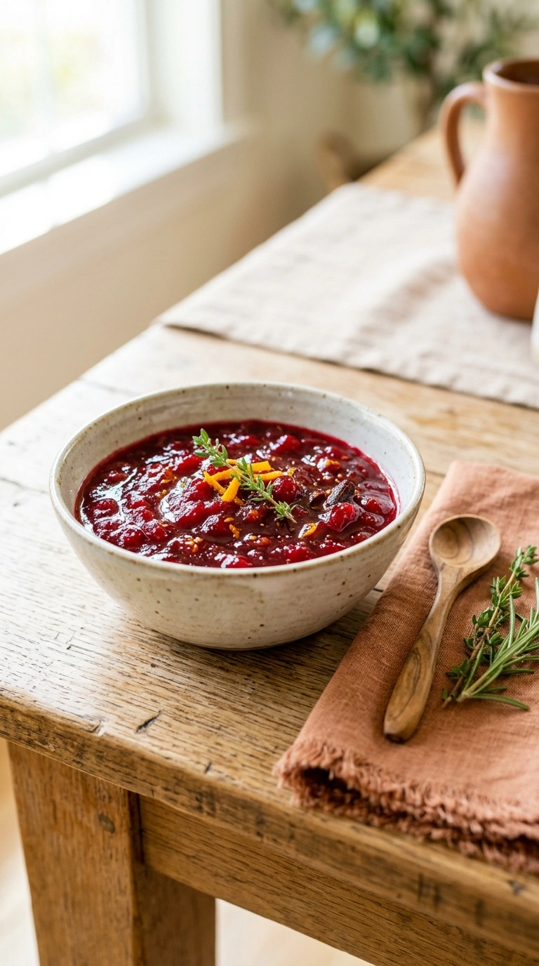 thanksgiving cranberry sauce family ready to serve