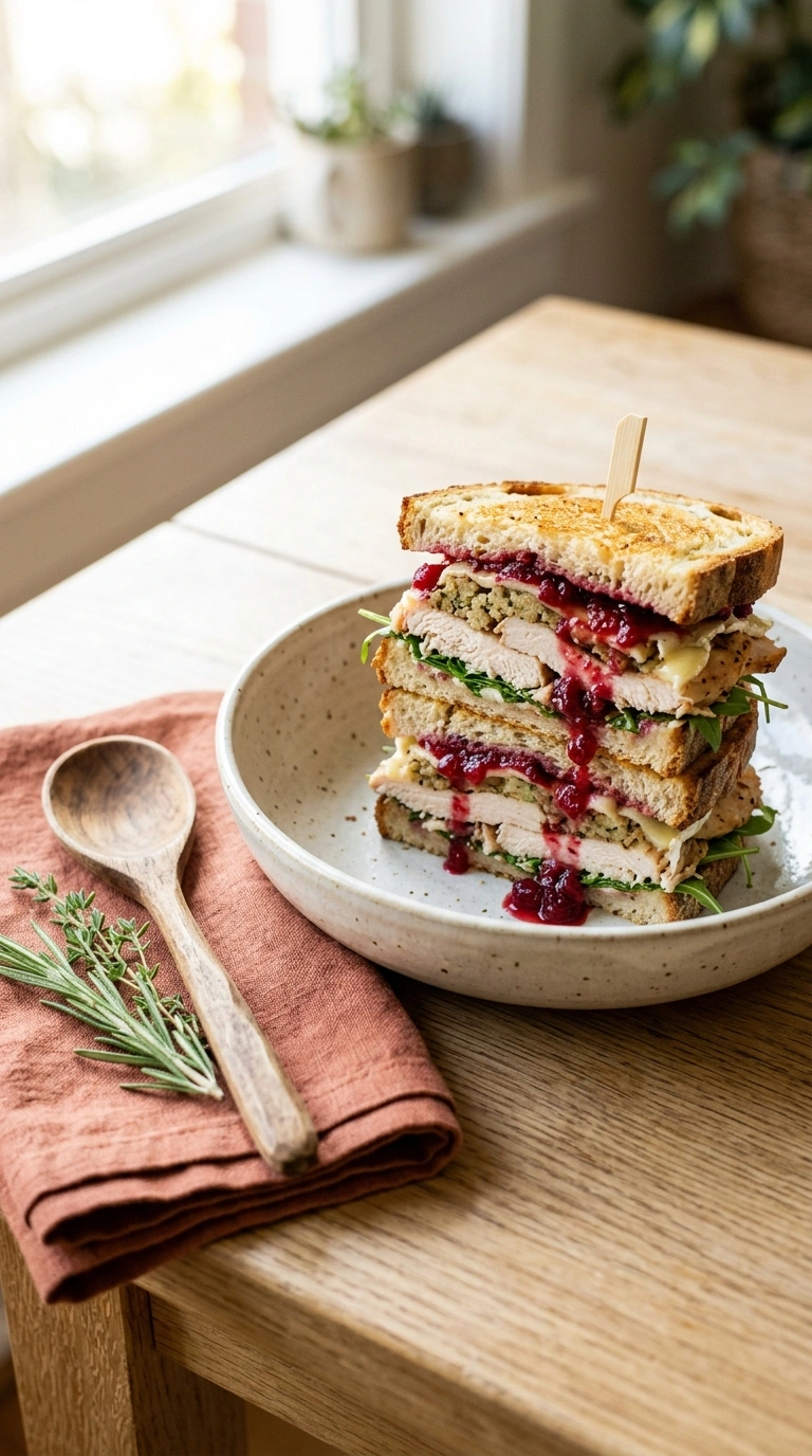 thanksgiving leftover turkey sandwich family ready to serve