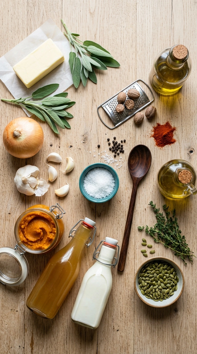 Ingredients for pumpkin soup