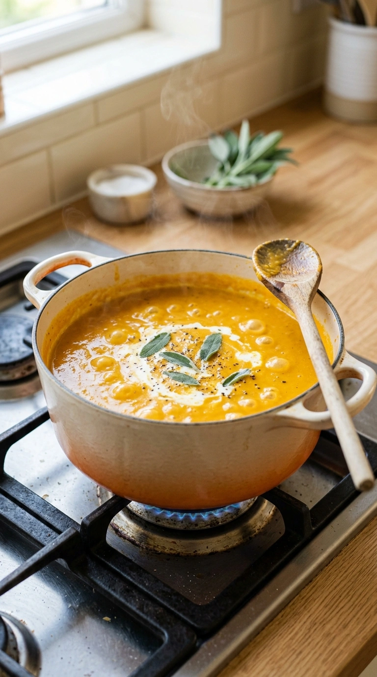 Cooking instructions for spiced pumpkin soup