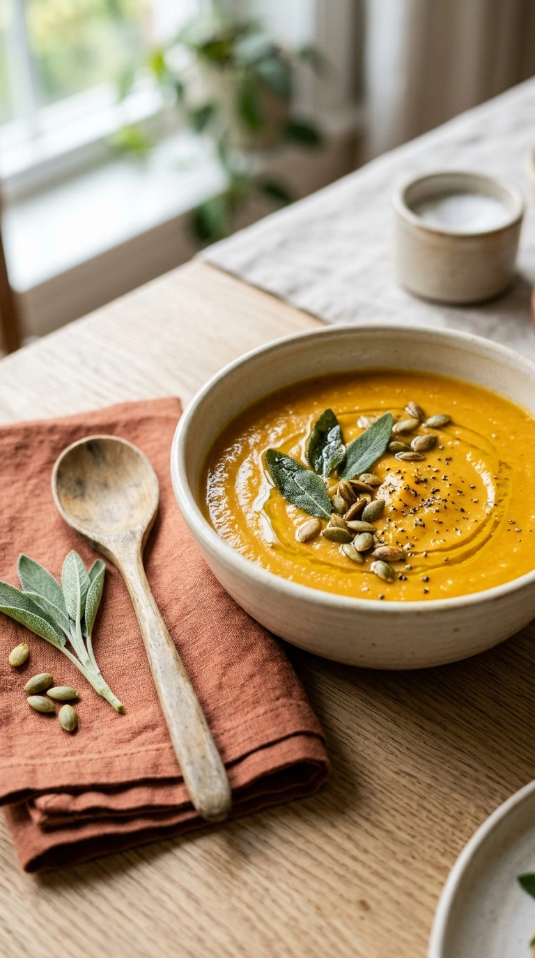 spiced pumpkin soup ready to serve