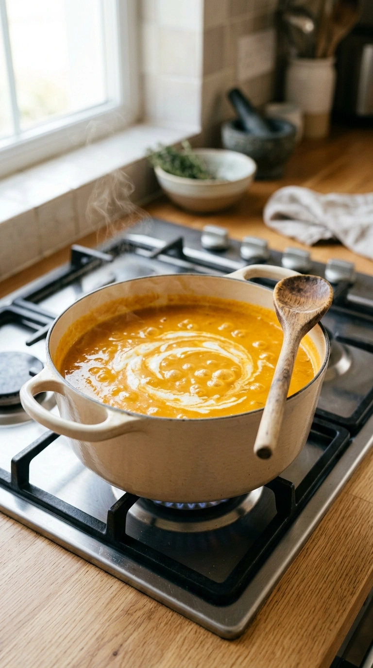 Cooking instructions for coconut pumpkin soup