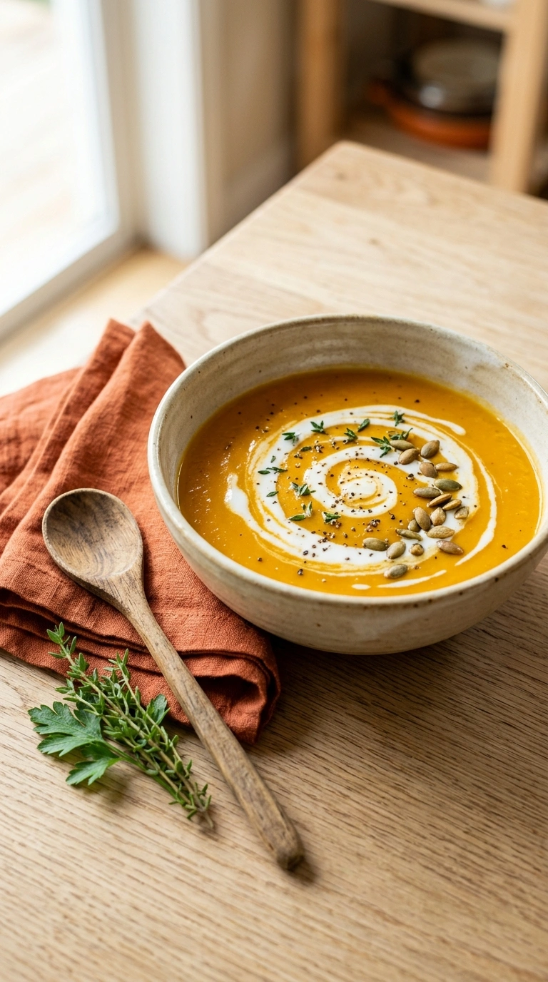 coconut pumpkin soup ready to serve