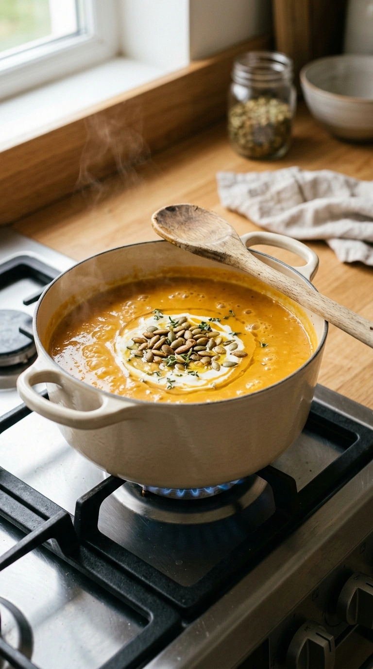 Cooking instructions for roasted pumpkin soup