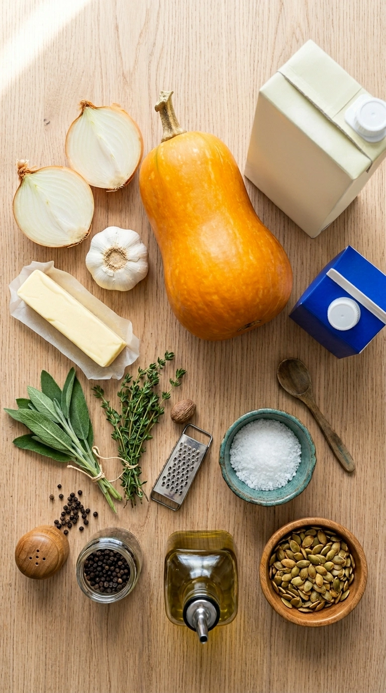 Ingredients for butternut squash soup
