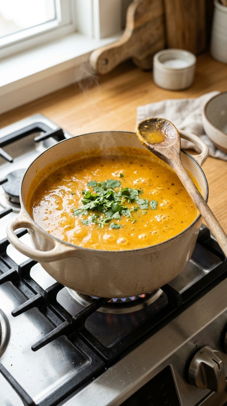 Cooking instructions for ginger butternut squash soup