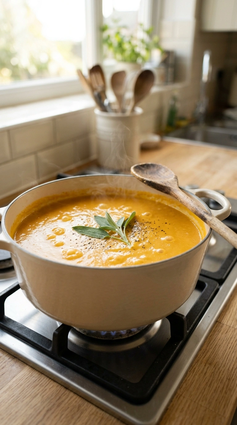 Cooking instructions for coconut butternut squash soup