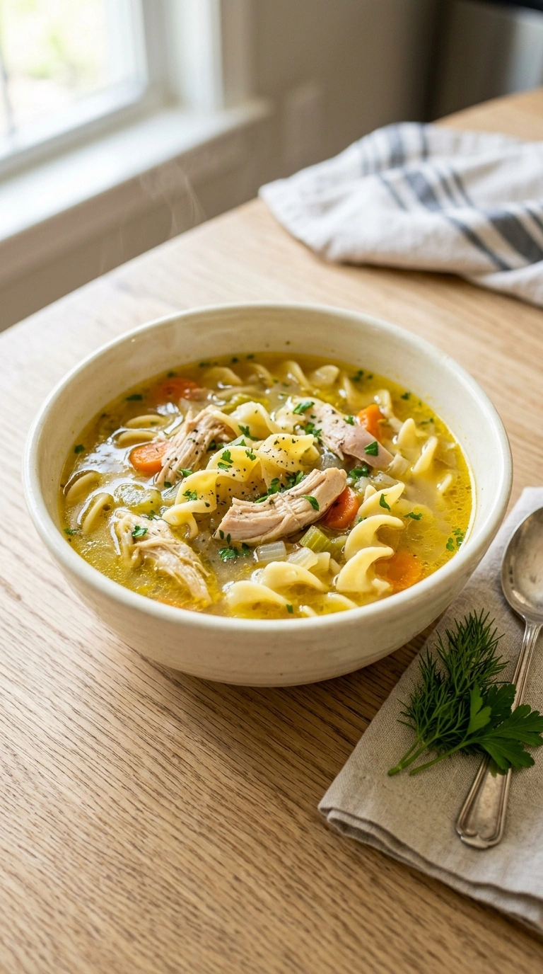 Cozy Chicken Noodle Soup | 40-Min Comfort Family Dinner Bowl