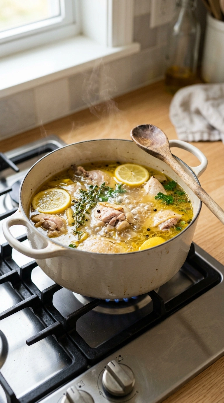 Cooking instructions for lemon chicken soup