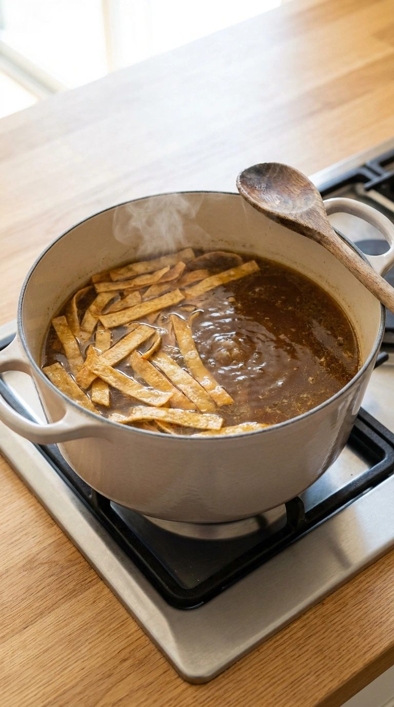 Cooking instructions for chicken tortilla soup
