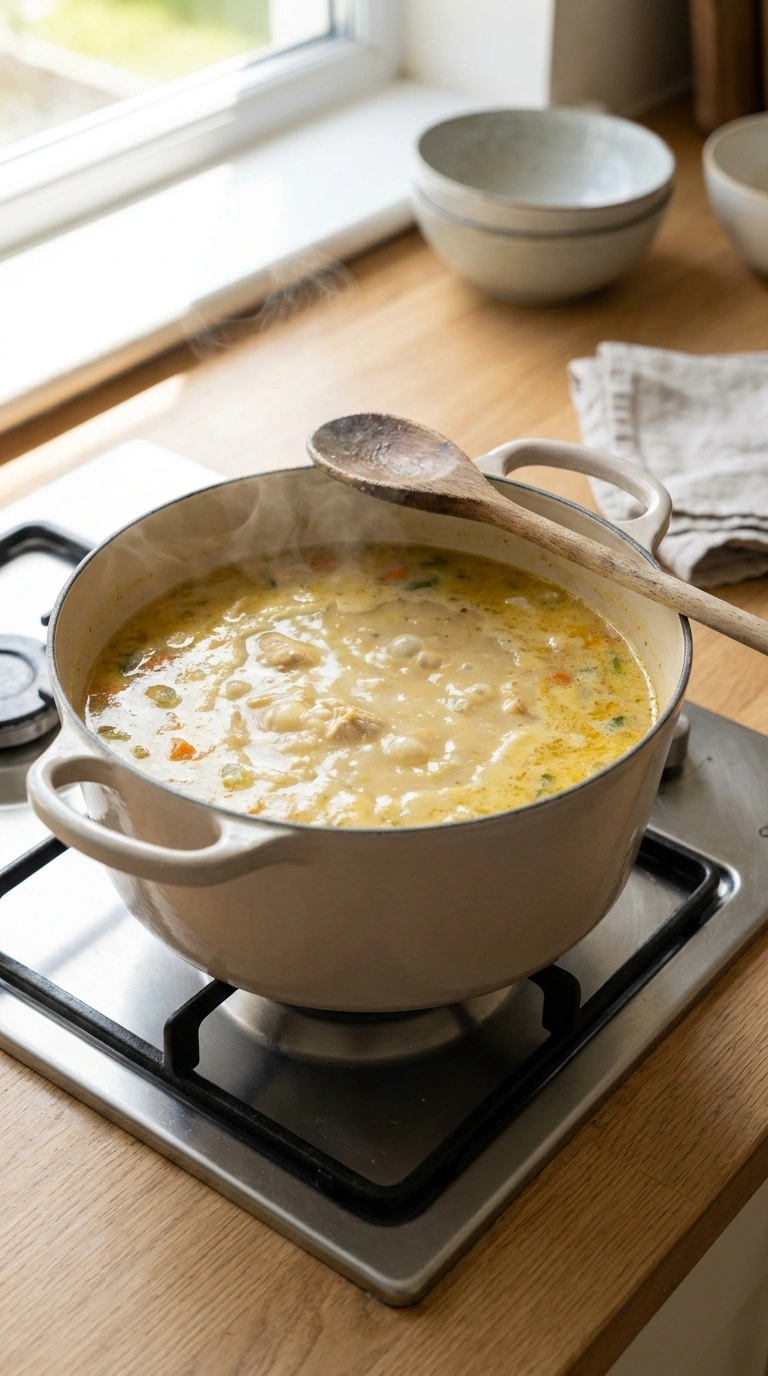 Cooking instructions for creamy chicken soup