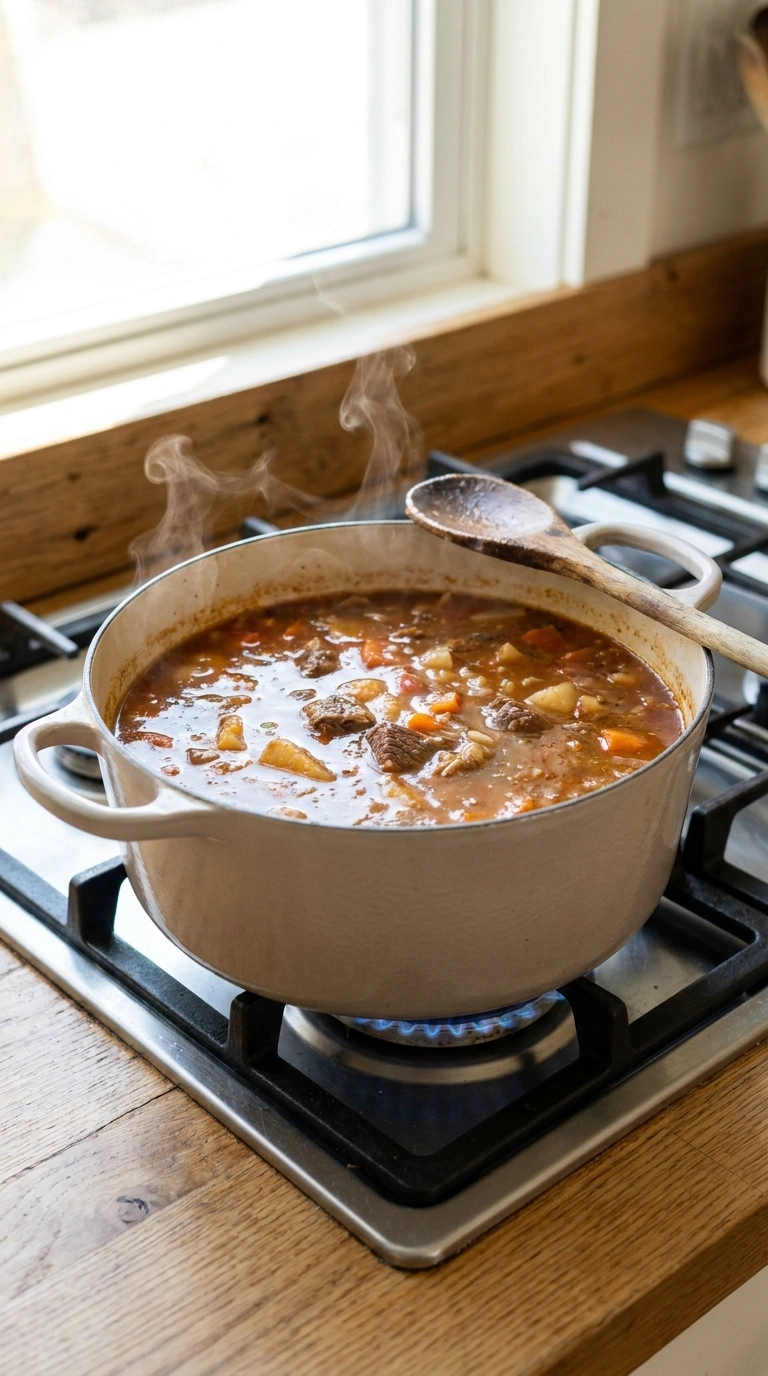 Cooking instructions for hamburger soup