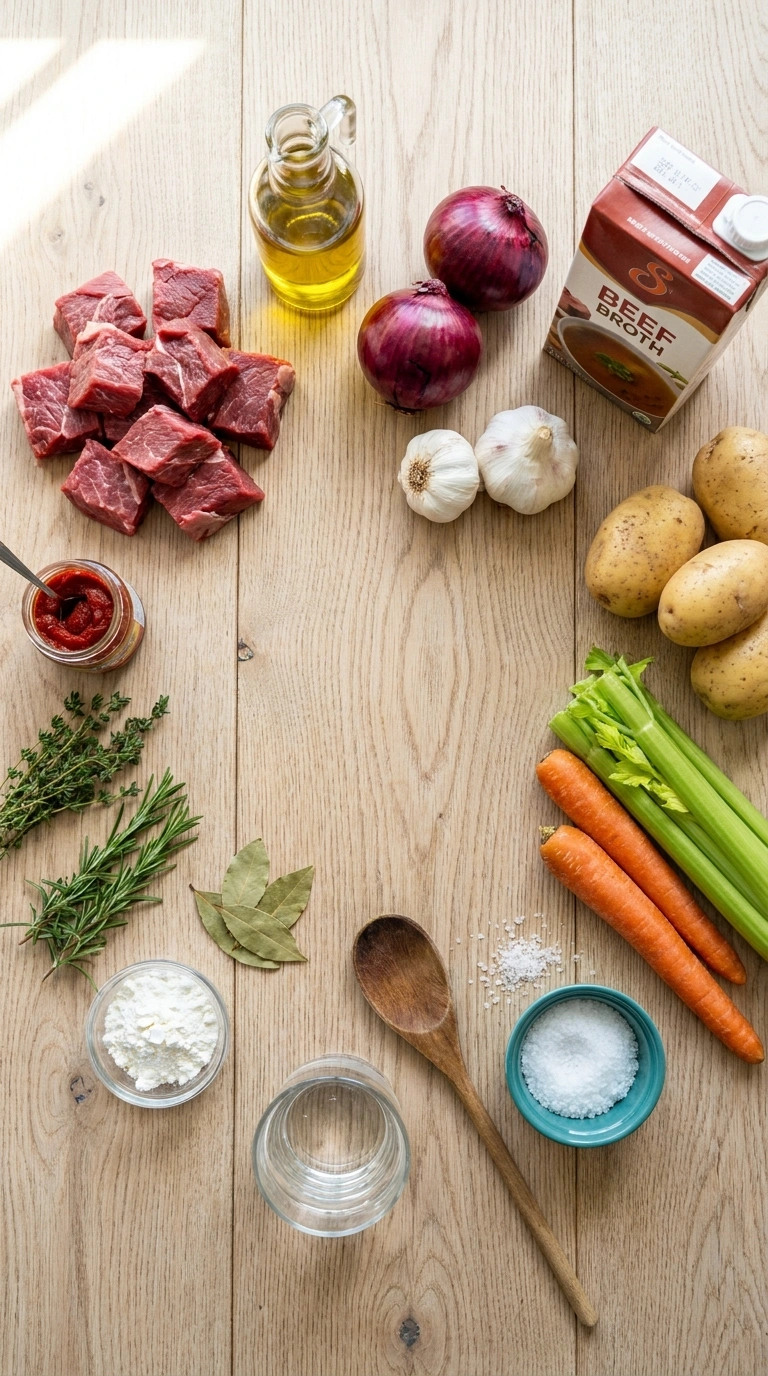 Ingredients for beef stew