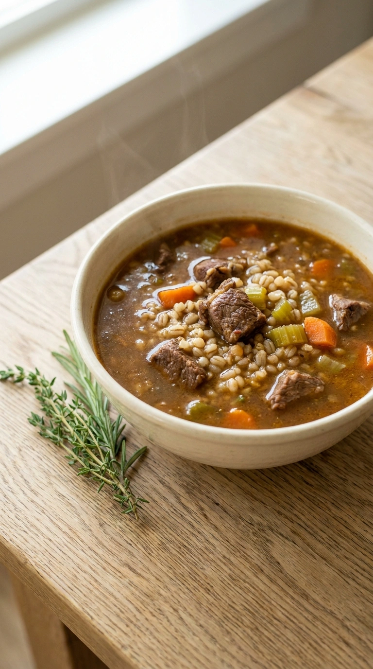 Hearty Beef Barley Soup | 45-Min Cozy Fall Family Dinner