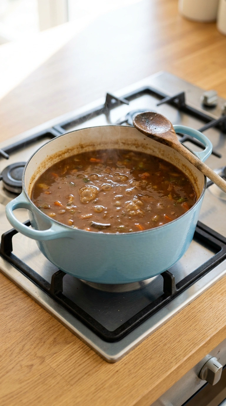 Cooking instructions for beef vegetable soup