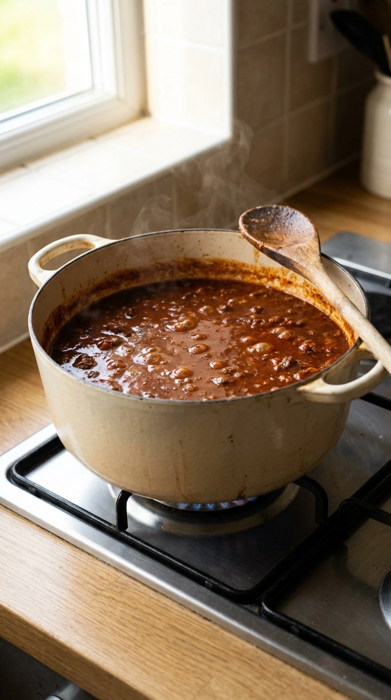 Cooking instructions for beef chili stew