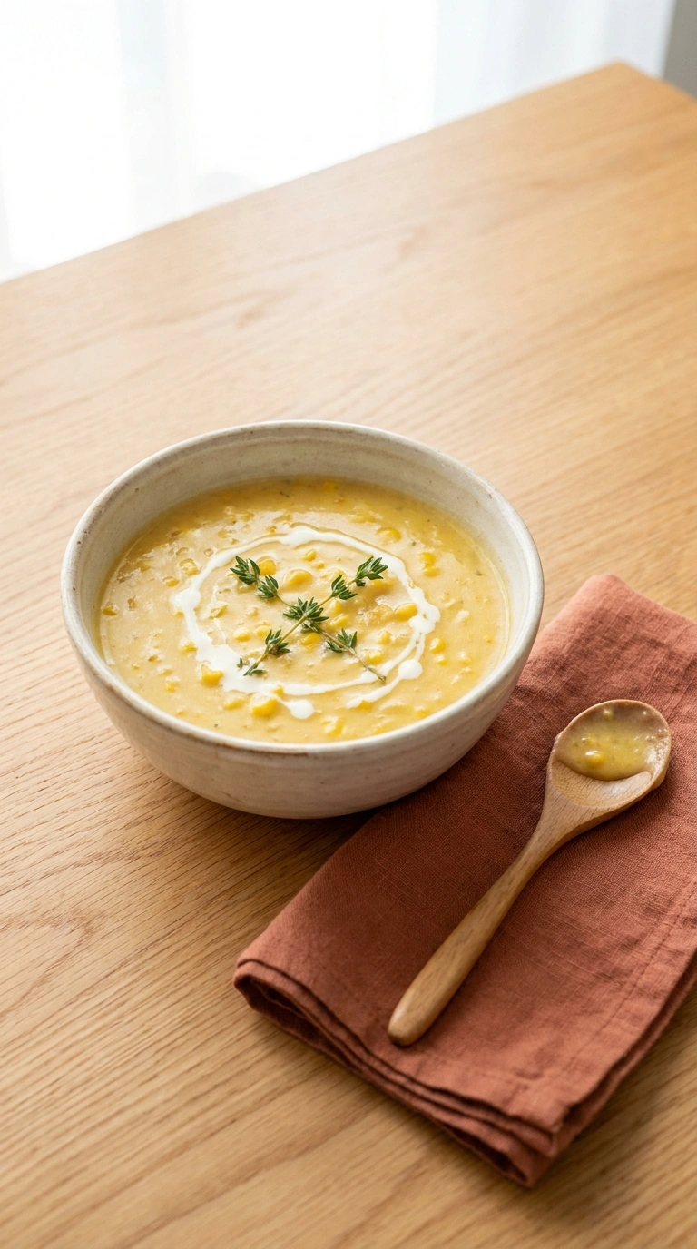 corn chowder ready to serve