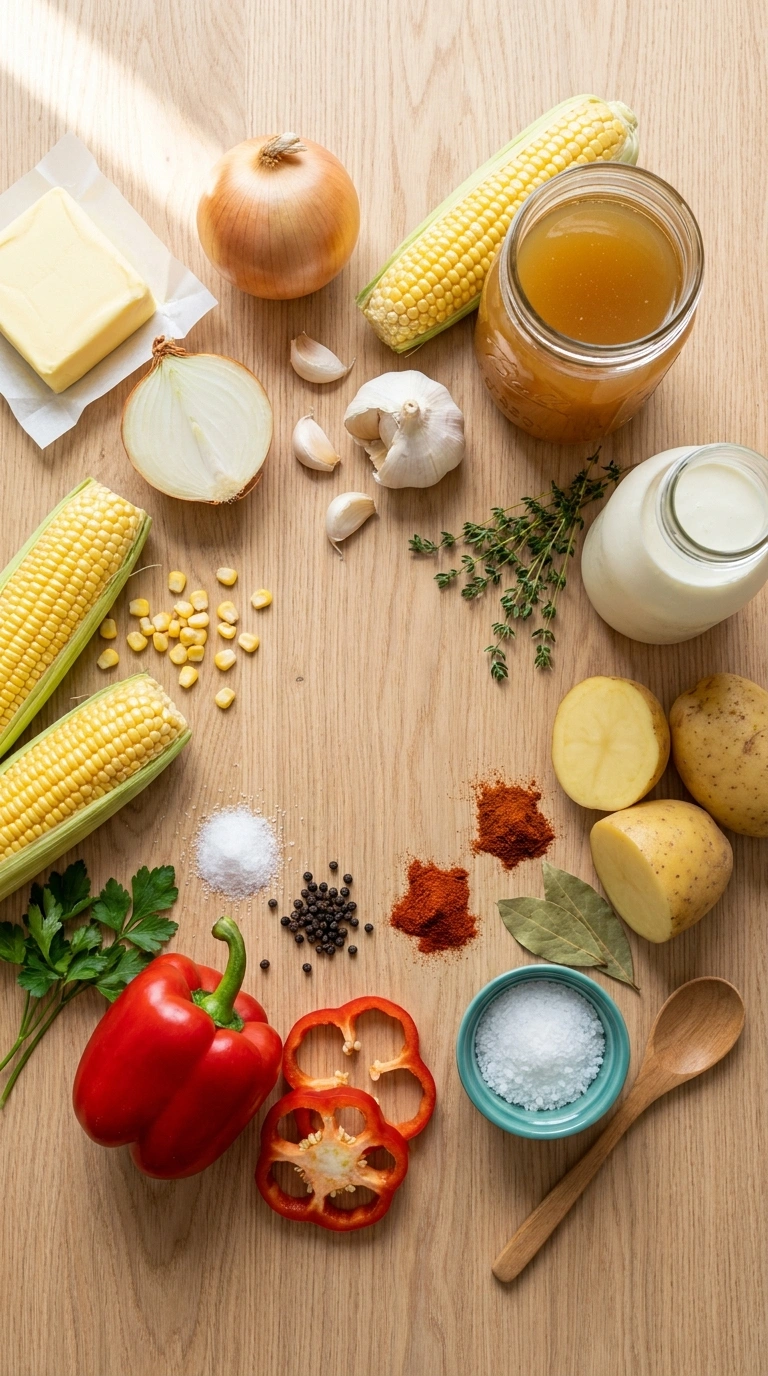Ingredients for corn chowder