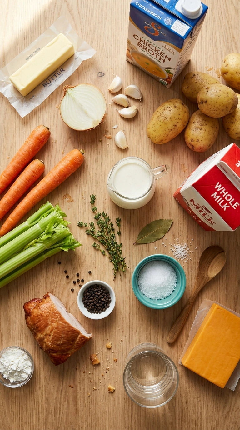 Ingredients for potato chowder