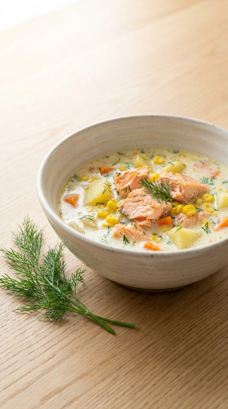 Flaky Salmon Chowder | 35-Min Cozy Family Dinner Bowl