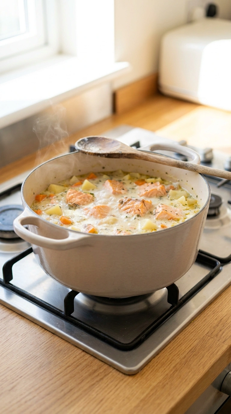 Cooking instructions for salmon chowder